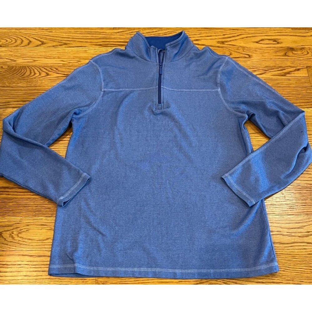 Men's English Laundry 1/4 Zip Blue Sweater Pullover Size Medium Soft Comfortable